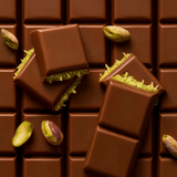 Tavoletta cioccolato al latte con pistacchi interi 100g